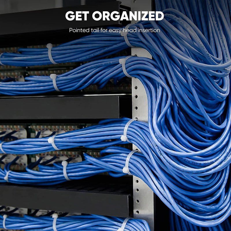 WLEAD Zip Ties, Zip Ties Assorted Sizes(4”+6”+8”+12”), 400 Pack Cable Wire Ties With Self-Locking Adjustable More Durable Nylon UV Resistant Wire Ties for Indoor Outdoor White - Image 5